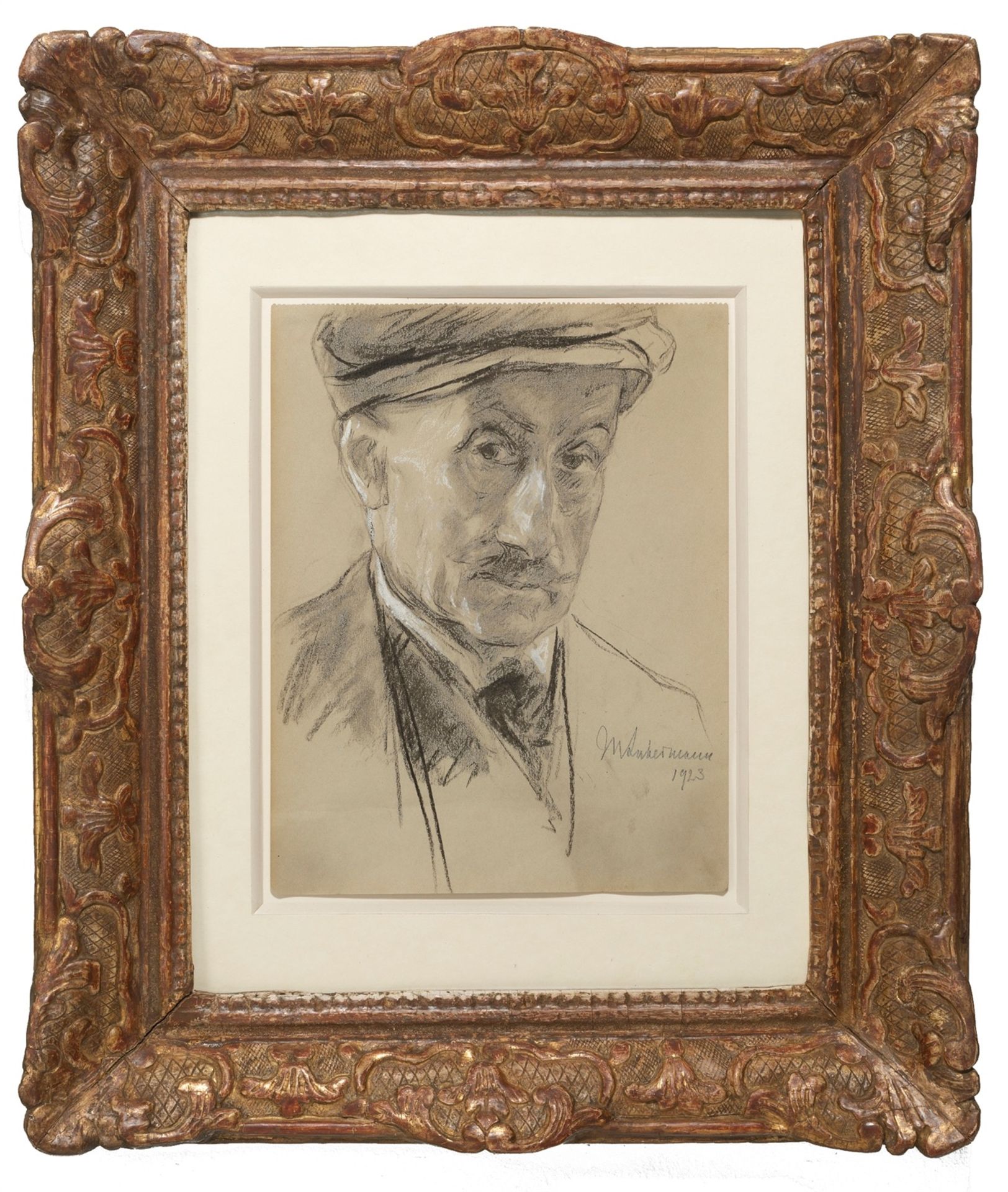 Max Liebermann. ”Selbstbildnis mit Schirmmütze”. 1923 - Image 2 of 2