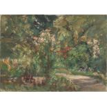 Max Liebermann. „Blumenstauden im Nutzgarten nach Nordwesten“. 1929 (?)