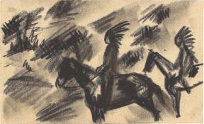 August Macke. ”Indianer zu Pferd”. 1914