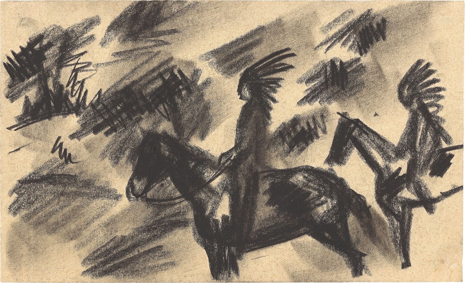 August Macke. „Indianer zu Pferd“. 1914