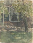 Max Liebermann. ”Haus in der Sonne (wohl in Drente)”. Circa 1882