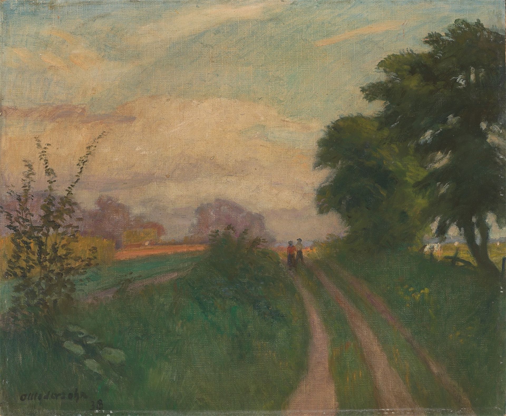 Otto Modersohn. „Weg nach Surheide - Abendsonne“. 1938