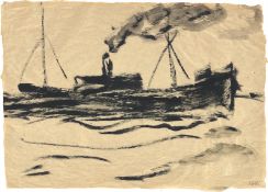 Emil Nolde. ”Qualmendes Dampfschiff” (Hamburger Hafen). 1910