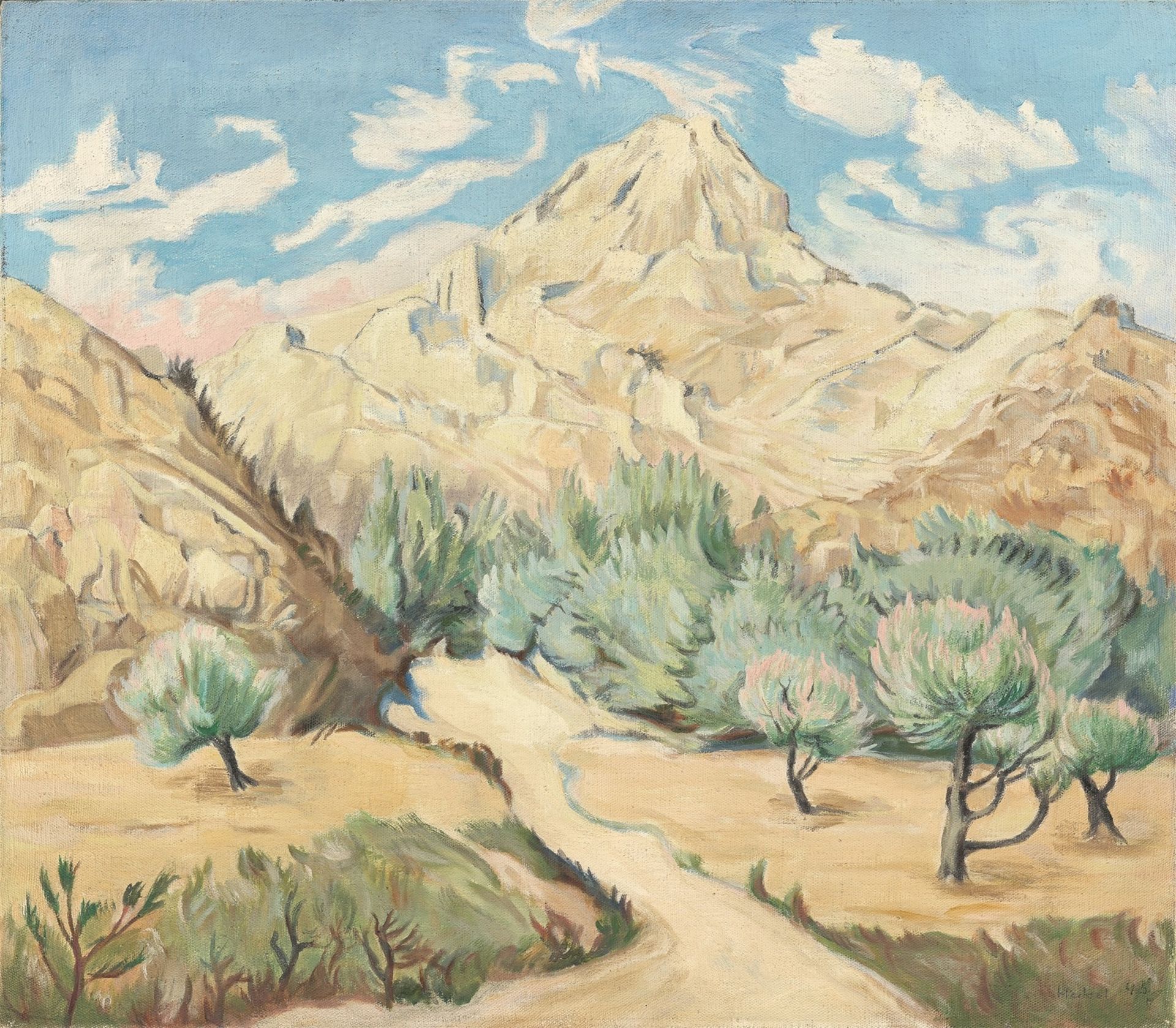 Erich Heckel. „Südfranzösische Landschaft“. 1945