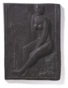 Moissey Kogan. „Sitzender weiblicher Akt neben einer Pflanze“. Um 1925