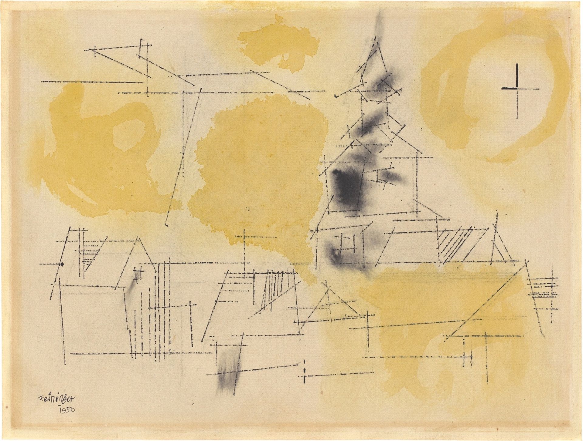 Lyonel Feininger. Study: Yellow and Black. 1950