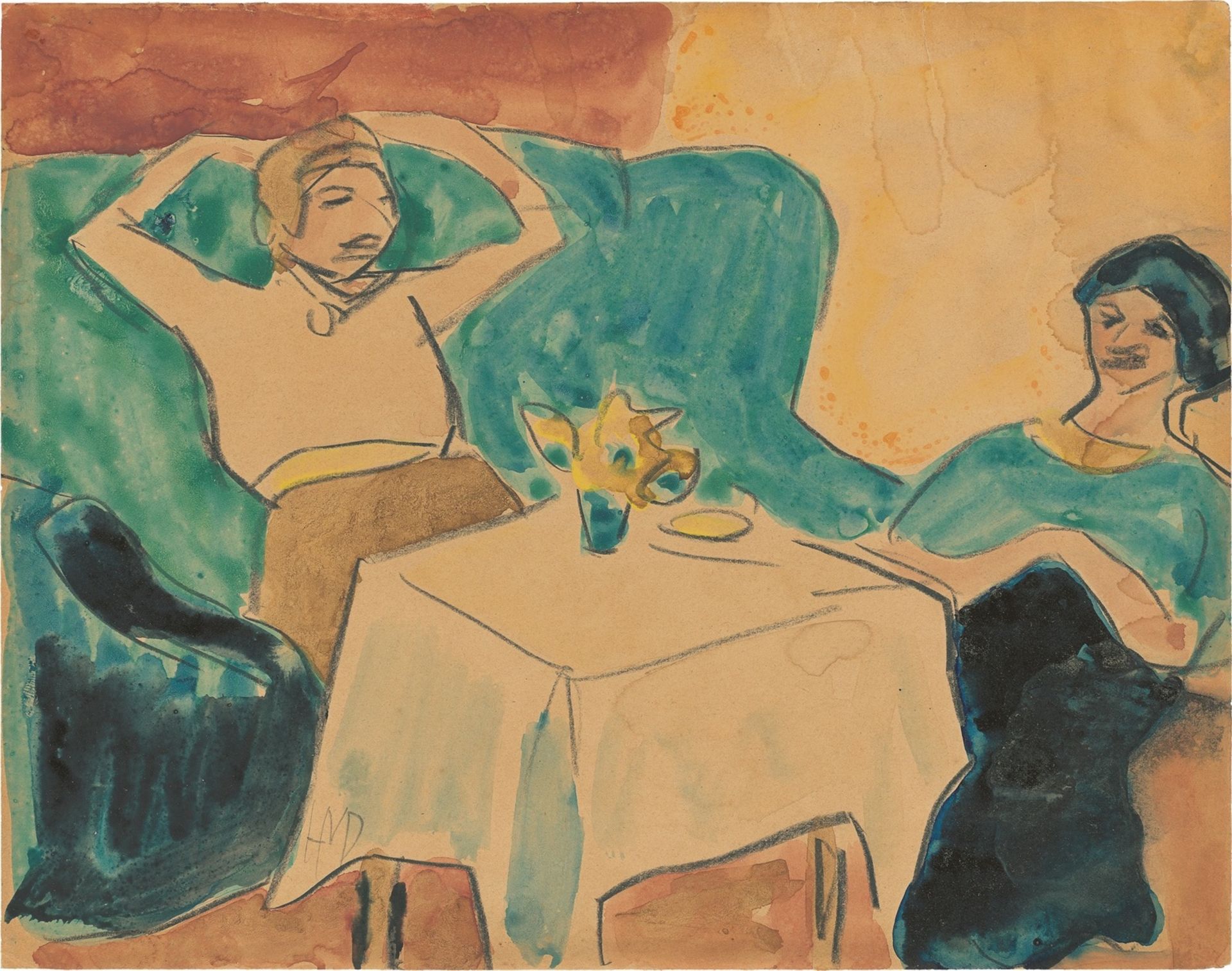 Hermann Max Pechstein. Zwei Damen am Tisch. Um 1910/12