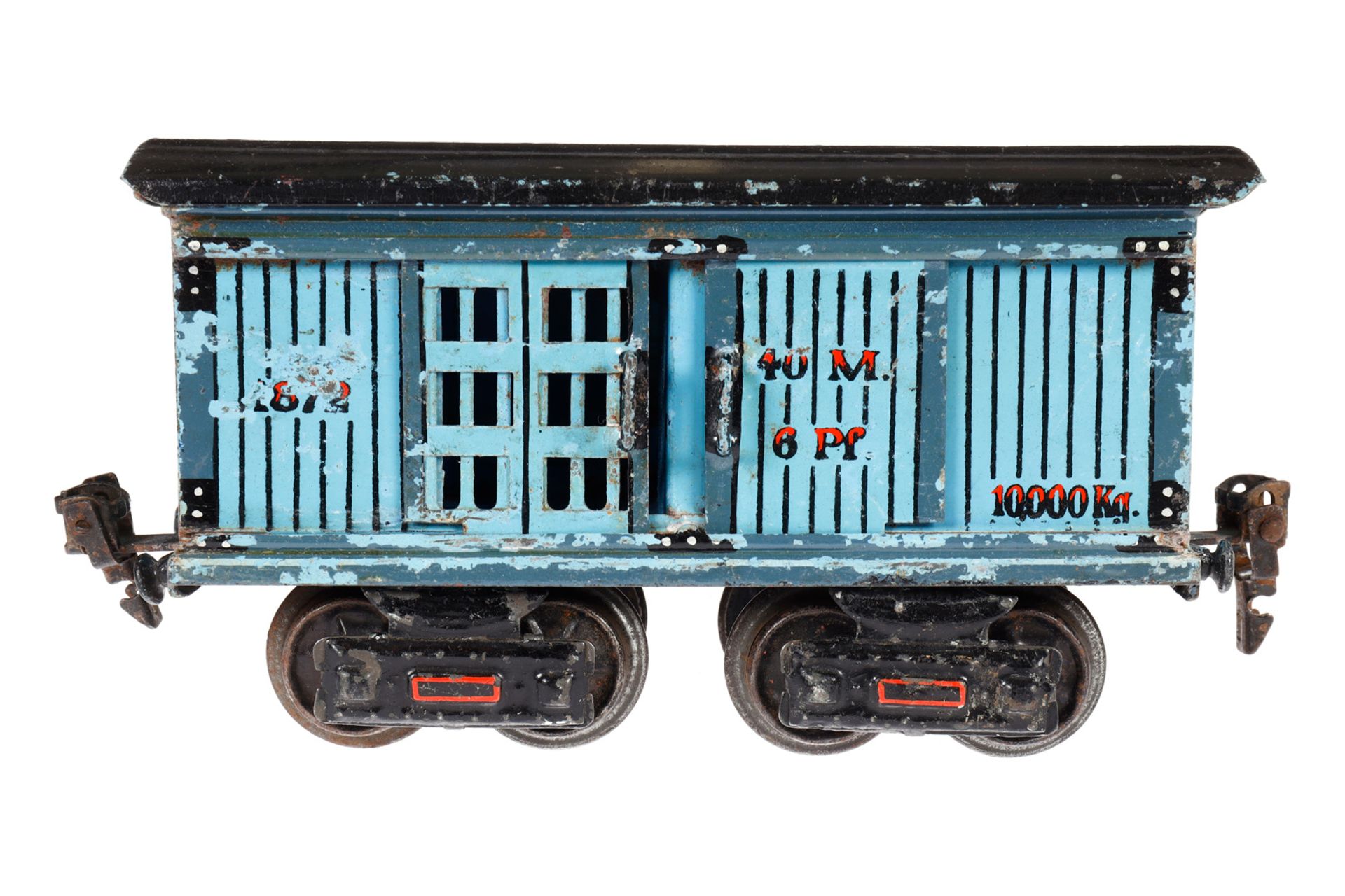 Märklin Güter- und Pferdetransportwagen 1872, Spur 0, uralt, HL, mit 4 ST, LS und starke