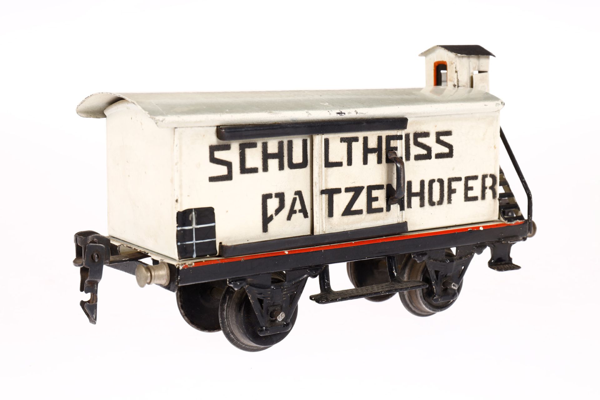 Märklin Schultheiss-Patzenhofer Bierwagen 1988, Spur 0, HL, mit BRHh und 2 ST, glatte Seitenwände, - Bild 2 aus 4