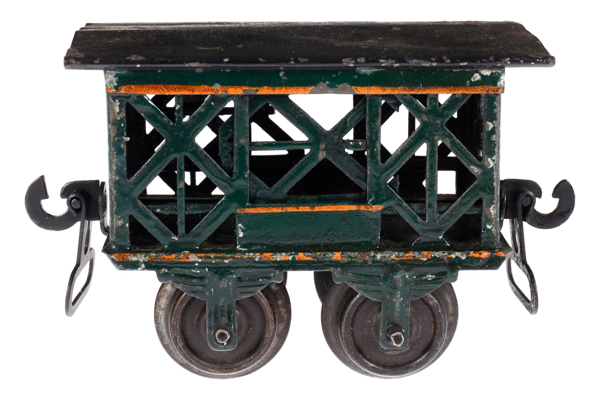 Märklin Kleintierwagen 1809, Spur 0, uralt, HL, mit 2 ST, Kupplungen ersetzt, LS, L 8, Z 3