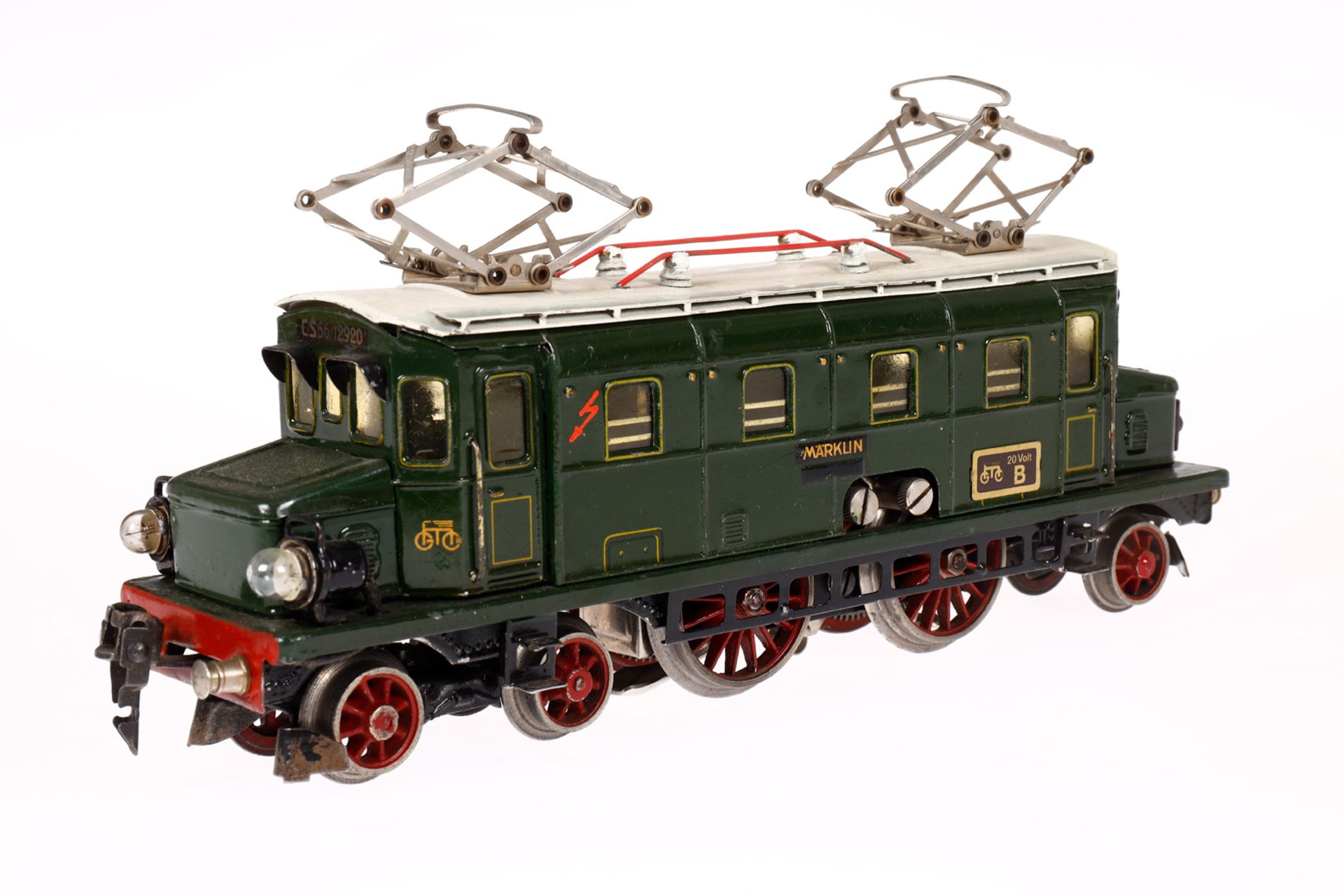 Märklin 2-B-1 E-Lok CS 66/12920, Spur 0, elektr., grün, mit 2 el. bel. Stirnlampen, LS tw ausgeb., - Bild 2 aus 5