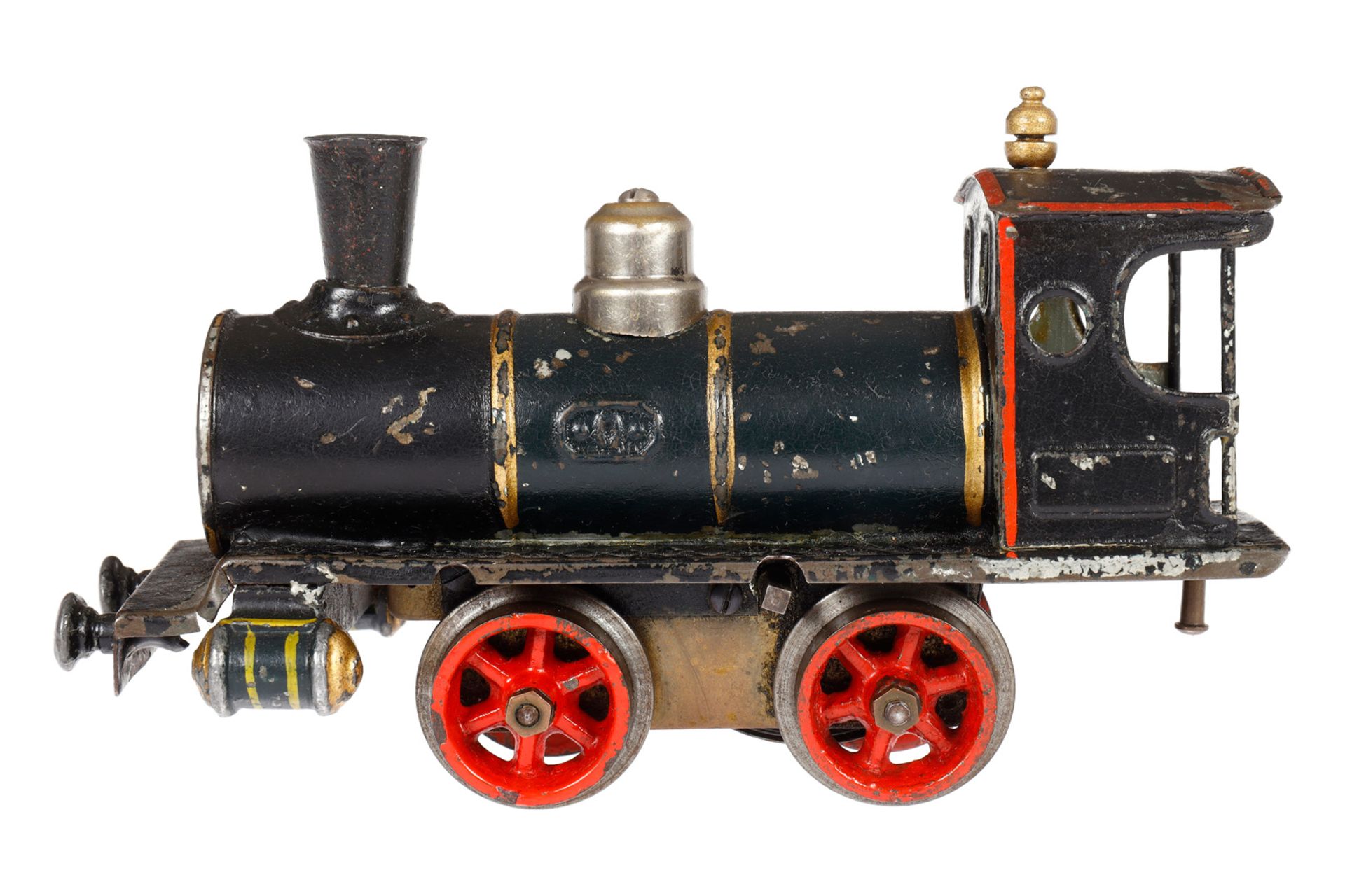 Märklin B-Dampflok, Spur 0, uralt, Uhrwerk intakt, HL, ohne Tender, Bremse fehlt, LS und