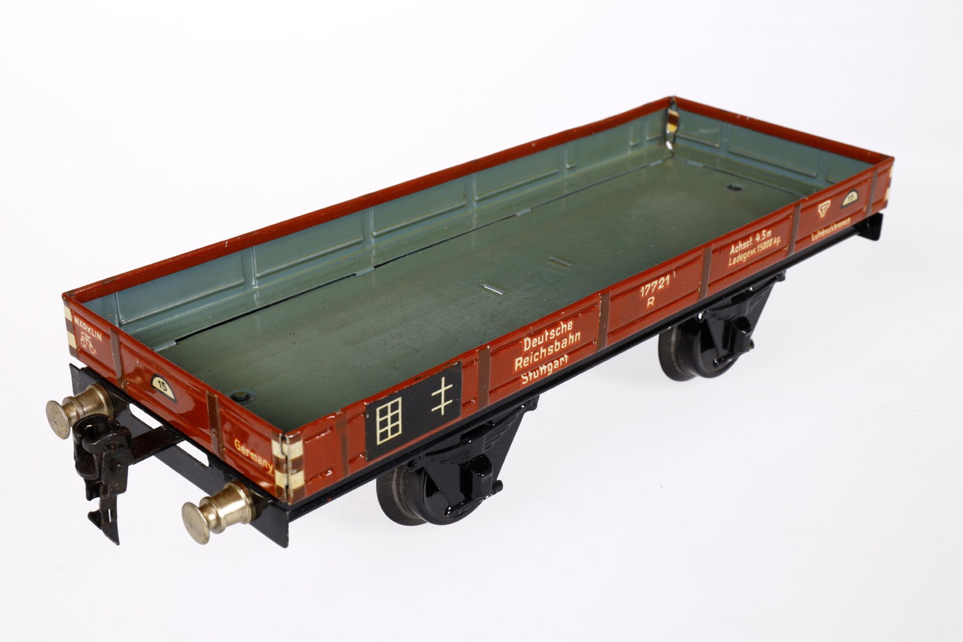 Märklin Niederbordwagen 1764, Spur 1, CL, LS und gealterter Lack, L 24, Z 2 - Bild 2 aus 4