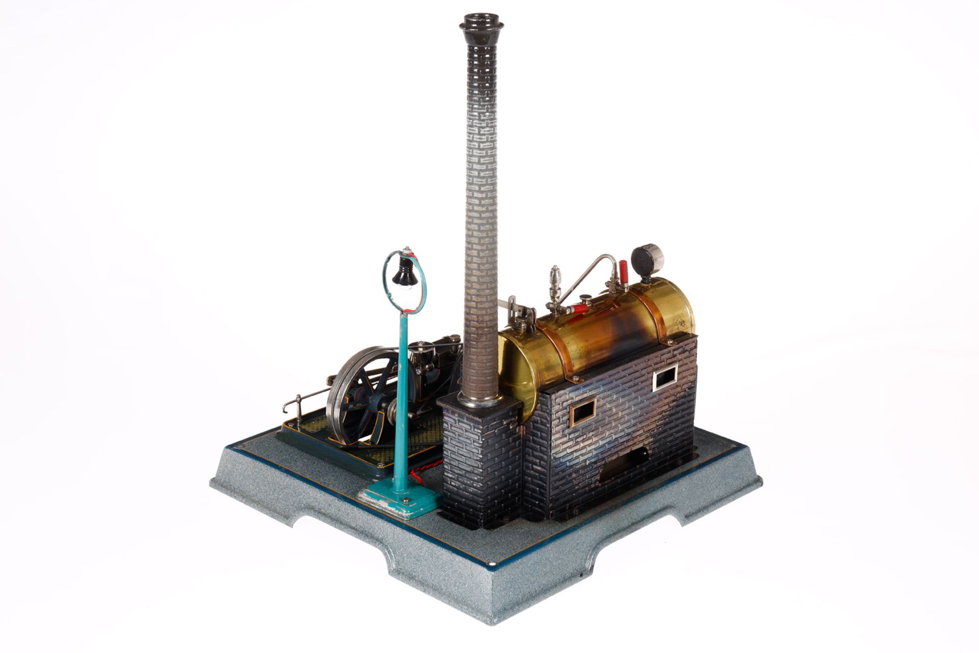 Märklin Dampfmaschine 4097/7/92, liegender Messingkessel, mit Brenner, Armaturen, feststehendem - Bild 3 aus 4