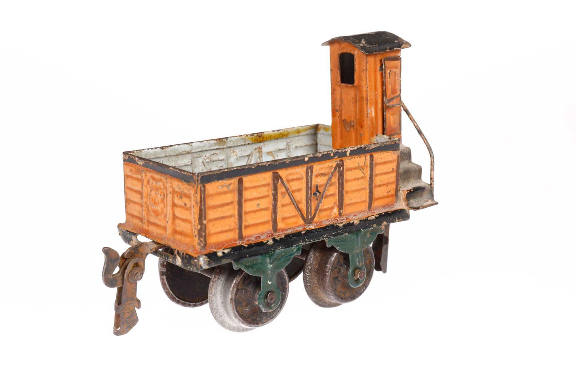 Märklin offener Güterwagen 1817, Spur 0, uralt, HL, mit BRHh, LS und gealterter Lack, L 8, Z 3 - Bild 2 aus 4