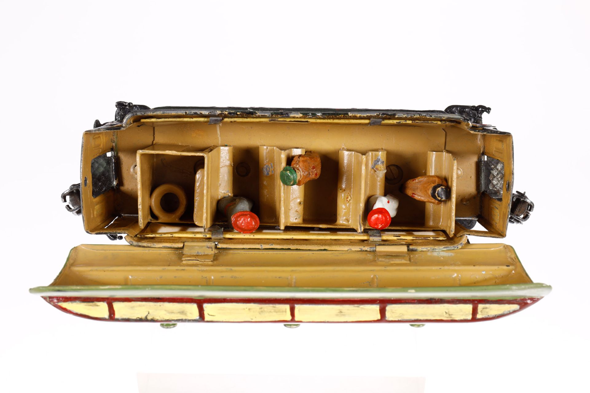 Märklin Personenwagen 1841, Spur 0, uralt, HL, mit Inneneinrichtung (ÜL) und 4 AT, Drehgestelle - Bild 5 aus 5