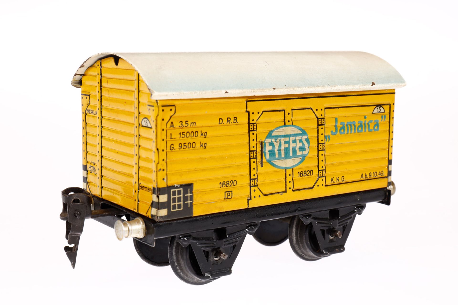 Märklin Bananenwagen 1682, Spur 0, CL, mit 1 ST, LS und gealterter Lack, L 13, Z 2-3 - Bild 2 aus 4