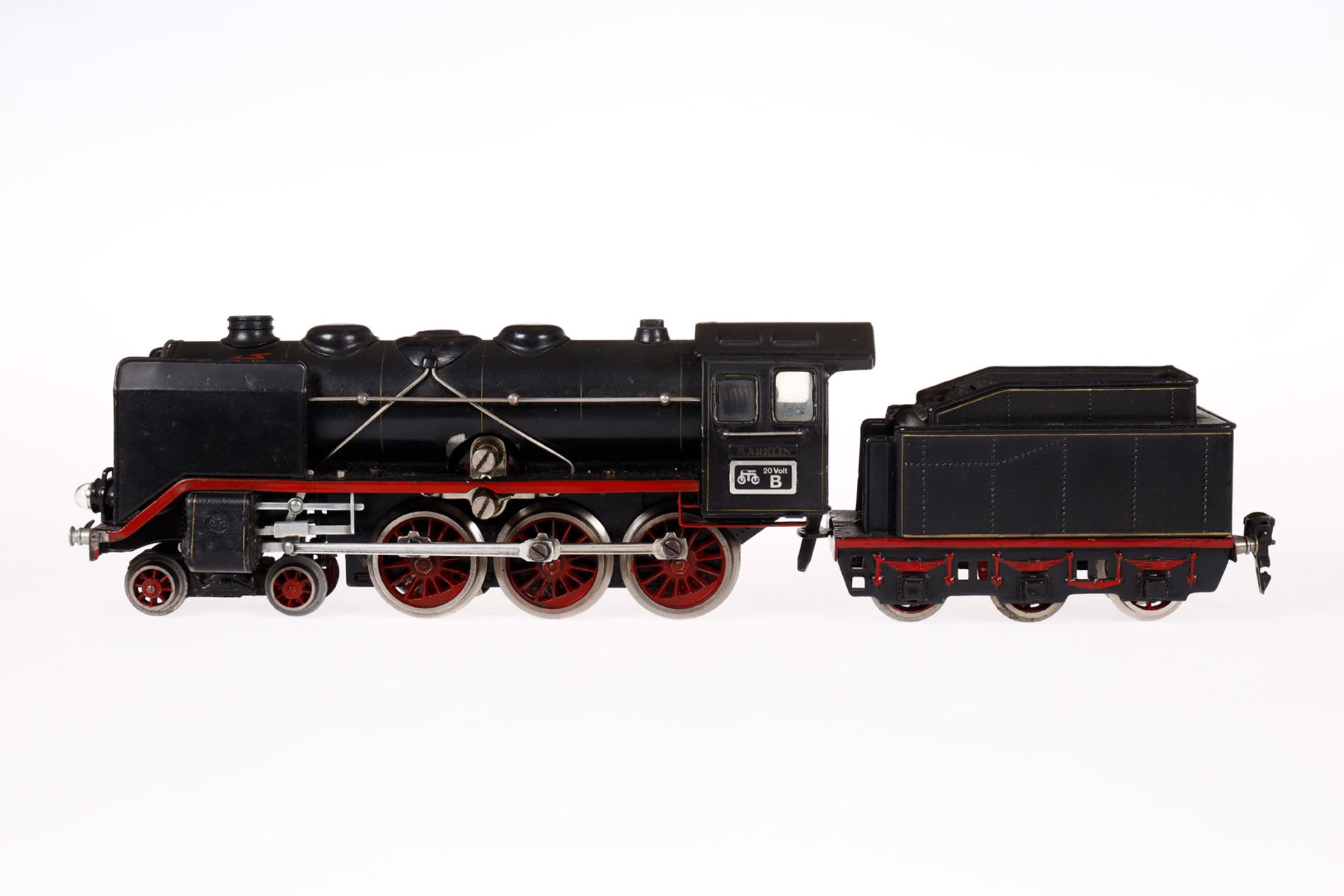 Märklin 2-C Dampflok GR 70/12920, Spur 0, elektr., schwarz, mit Tender, gW und 2 el. bel. - Bild 2 aus 8