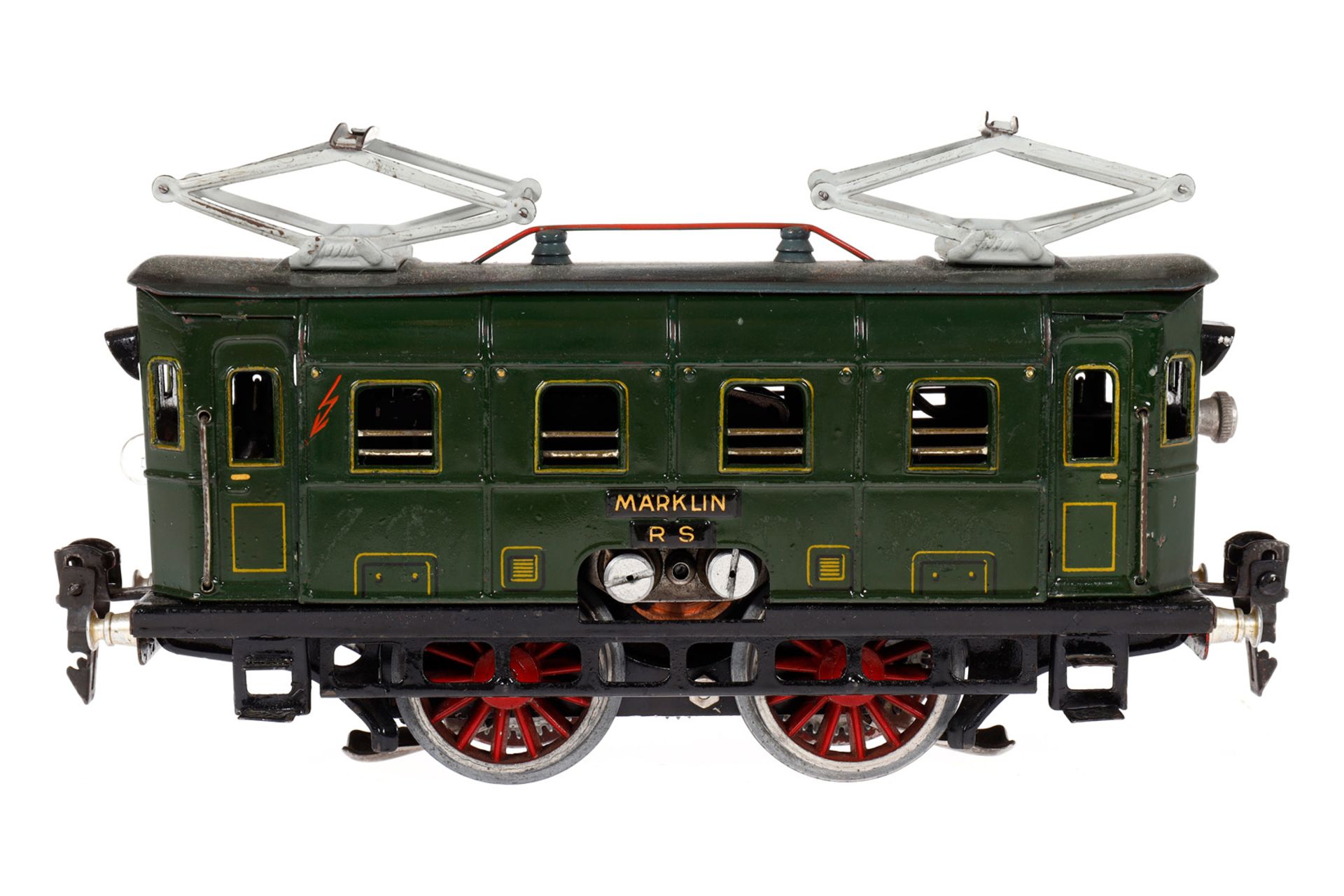 Märklin E-Lok RS 66/12900, Spur 0, elektr., grün, mit 1 el. bel. Stirnlampe, LS und gealterter Lack,