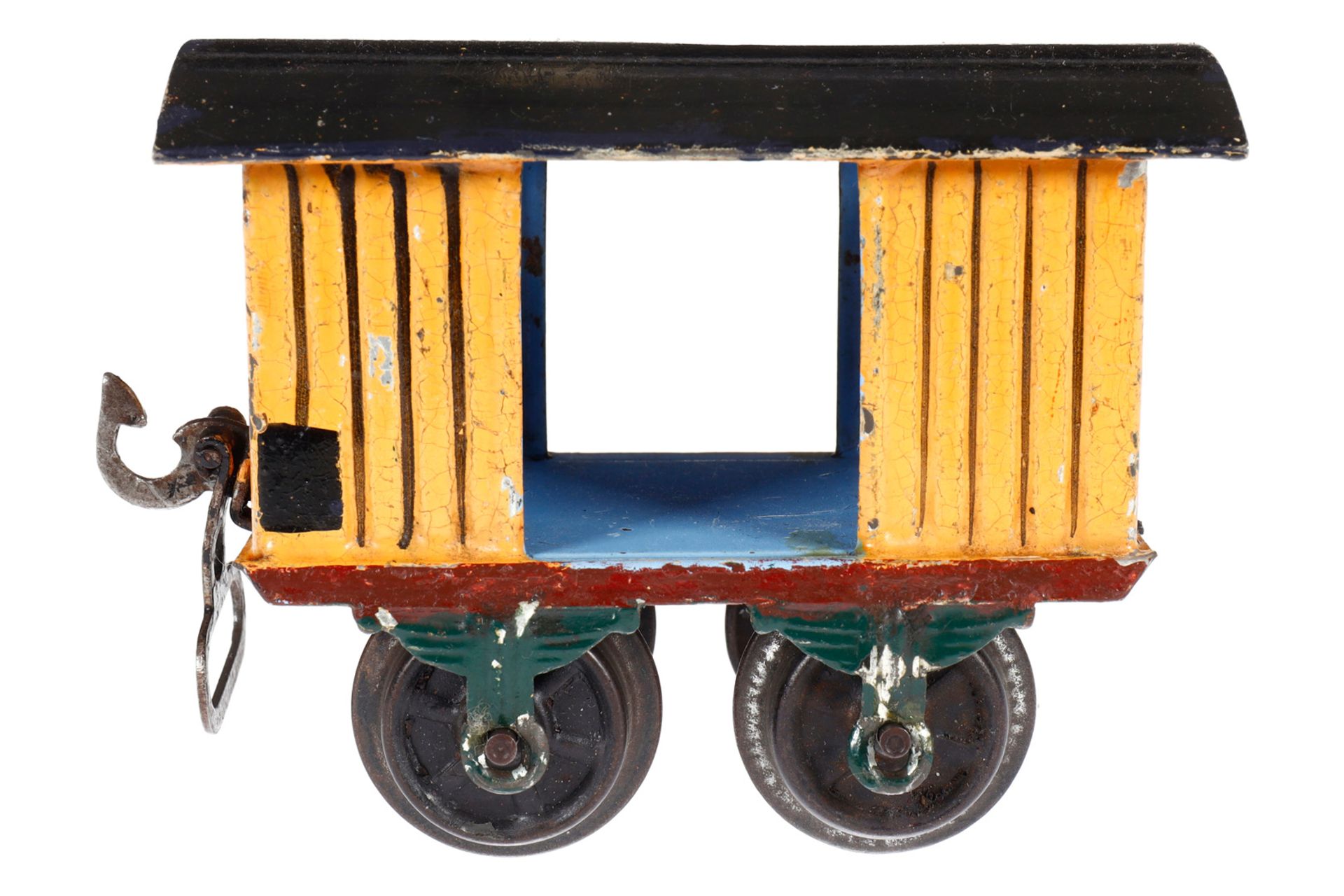 Märklin Gepäckwagen 1803, Spur 0, uralt, HL, mit 2 TÖ, 1 Bügelkupplung fehlt, LS, L 8, Z 3