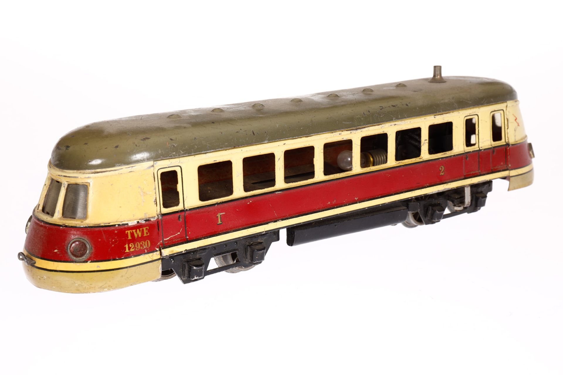 Märklin Triebwagen TWE 12930, Spur 0, elektr., creme/rot, ohne Scheiben, LS, Z 3 - Bild 3 aus 4