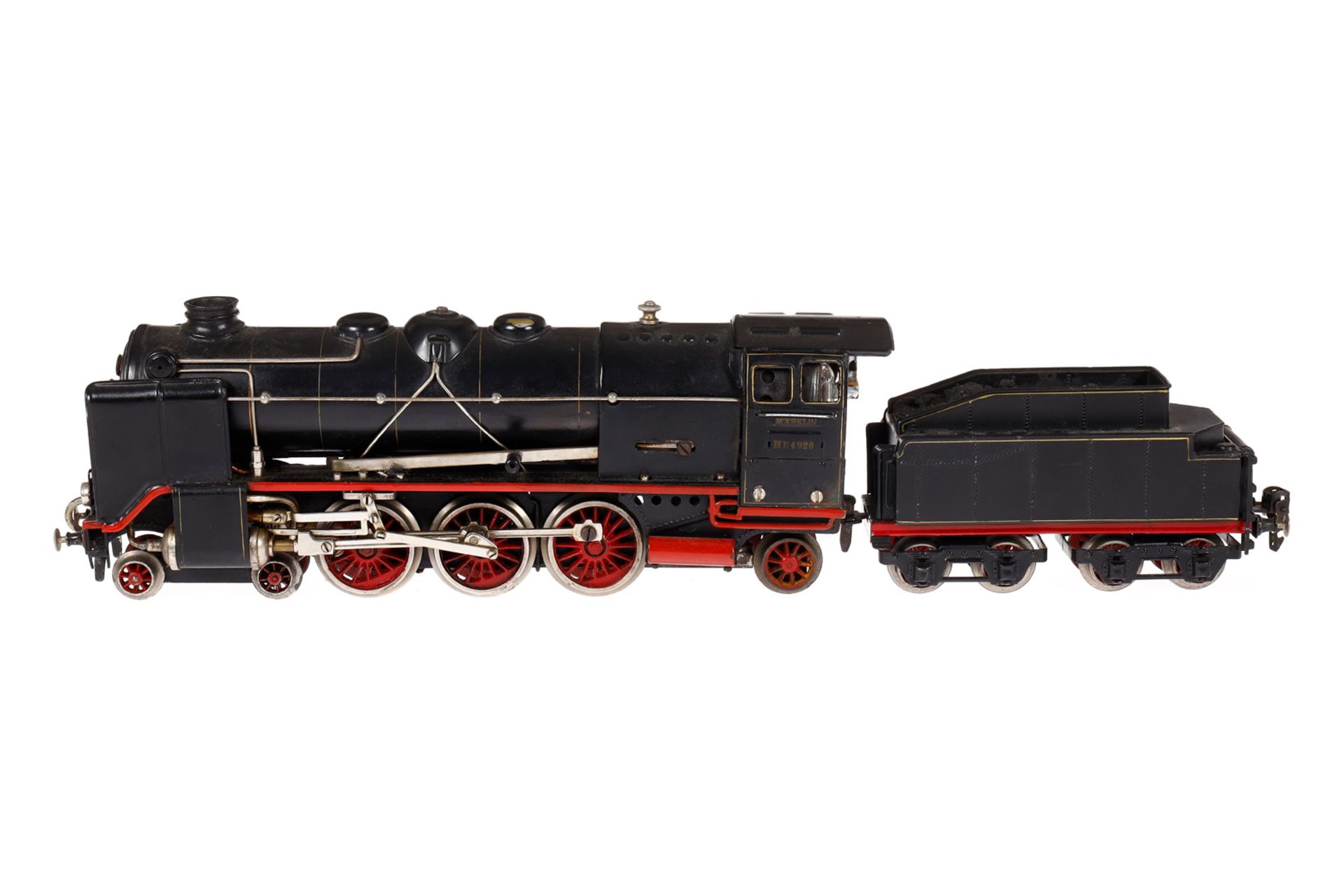 Märklin 2-C-1 Dampflok HR 4920, Spur 0, spiritusbetrieben, schwarz, mit Tender, Brenner und kW,