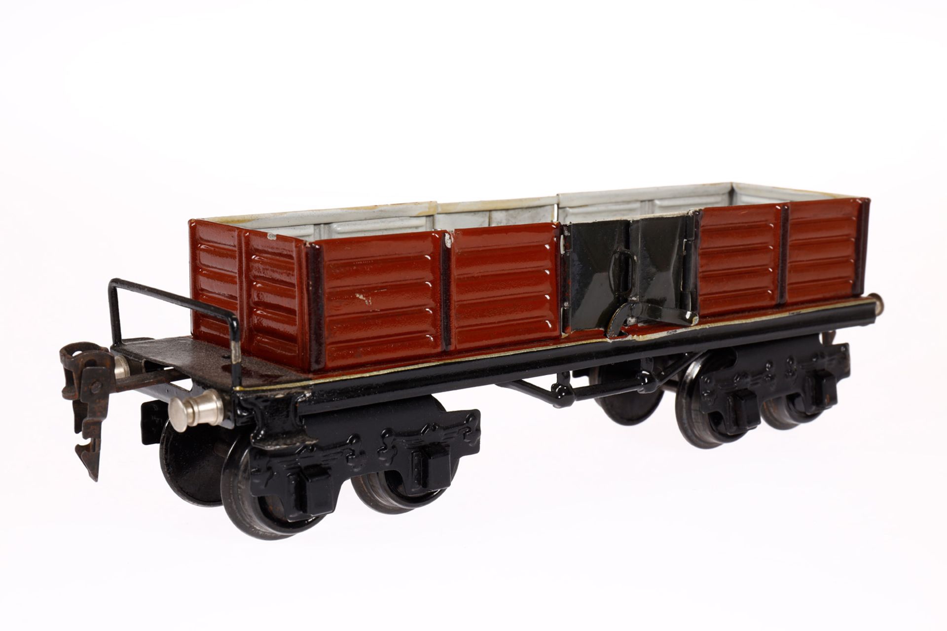 Märklin offener Güterwagen 1951, Spur 0, HL, 2x2 LTH, LS und gealterter Lack, L 21,5, sonst noch Z - Bild 3 aus 5