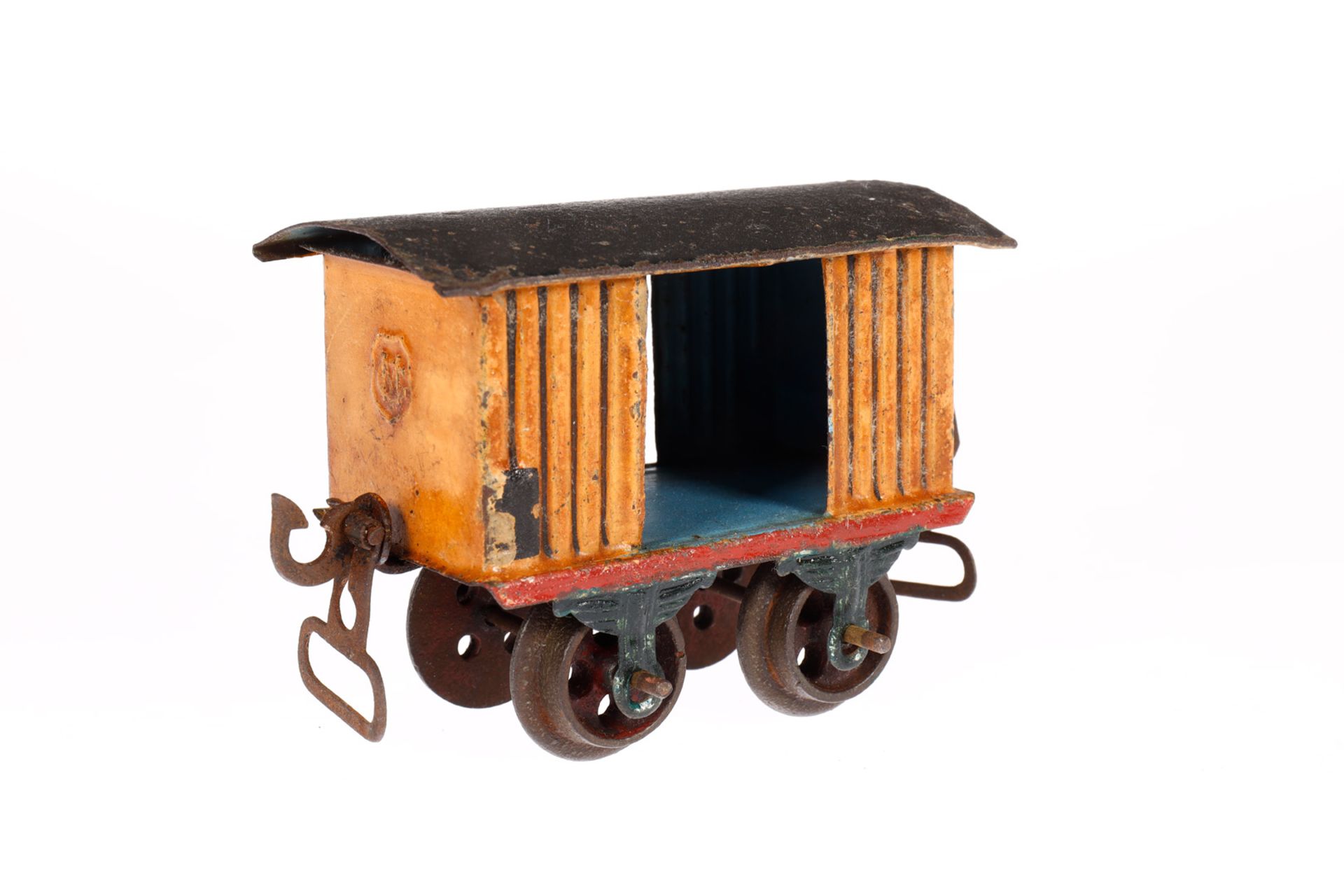 Märklin ged. Güterwagen 1803, Spur 0, uralt, HL, mit 2 TÖ, Gussrädern und Bügelkupplungen, LS, L - Bild 3 aus 4