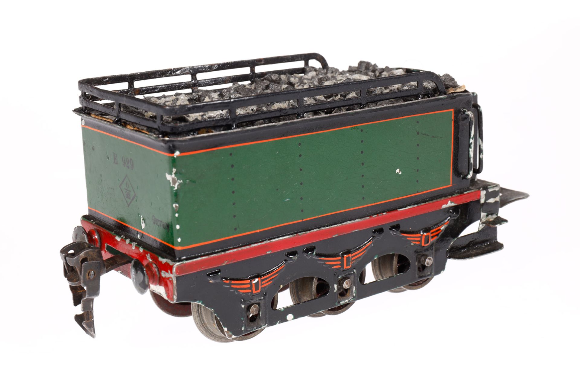 Märklin Tender E 929, Spur 0, Vorserie, HL-Version und gelötet, mit Gussrädern, Geländer rest., LS - Bild 2 aus 3