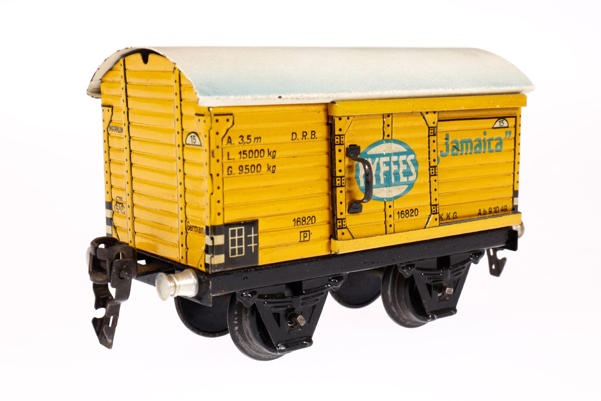 Märklin Bananenwagen 1682, Spur 0, CL, mit 1 ST, LS und gealterter Lack, L 13, Z 2-3 - Bild 3 aus 4