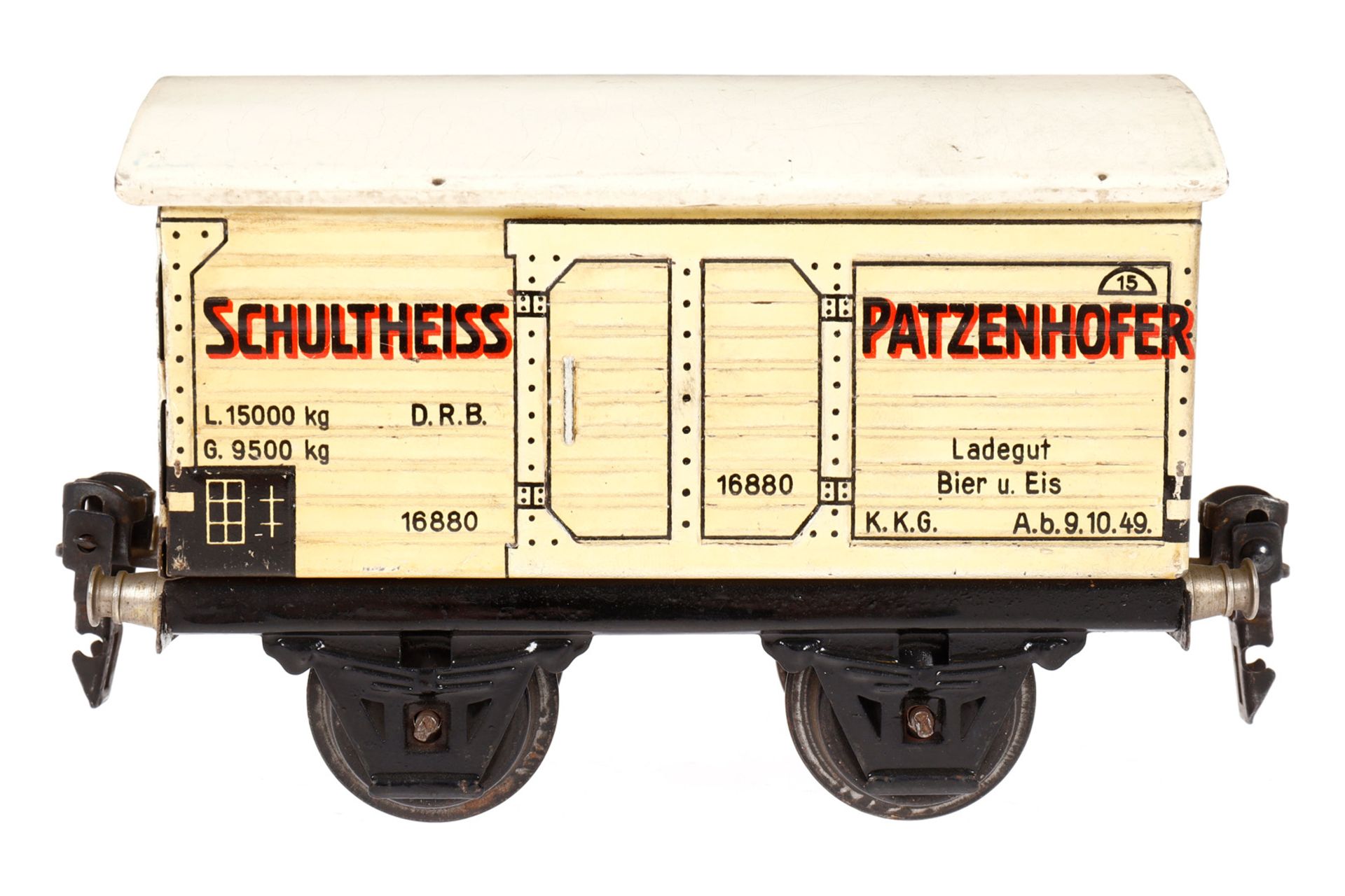 Märklin Schultheiss-Patzenhofer Bierwagen 1688, Spur 0, CL, mit 1 ST, LS und gealterter Lack, L