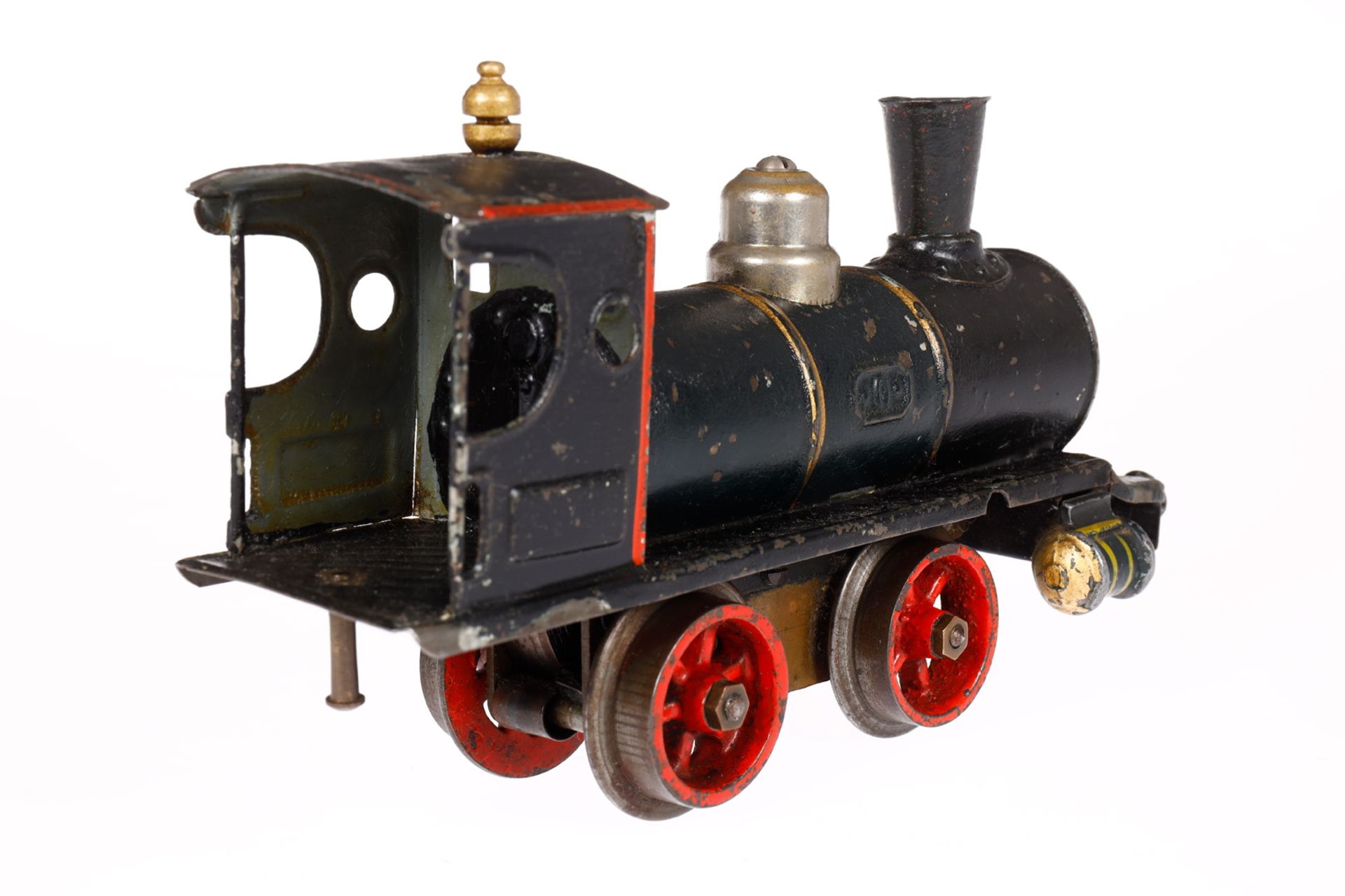 Märklin B-Dampflok, Spur 0, uralt, Uhrwerk intakt, HL, ohne Tender, Bremse fehlt, LS und - Bild 3 aus 4