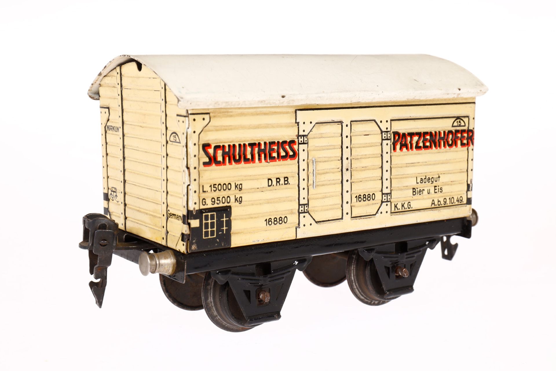 Märklin Schultheiss-Patzenhofer Bierwagen 1688, Spur 0, CL, mit 1 ST, LS und gealterter Lack, L - Bild 2 aus 4