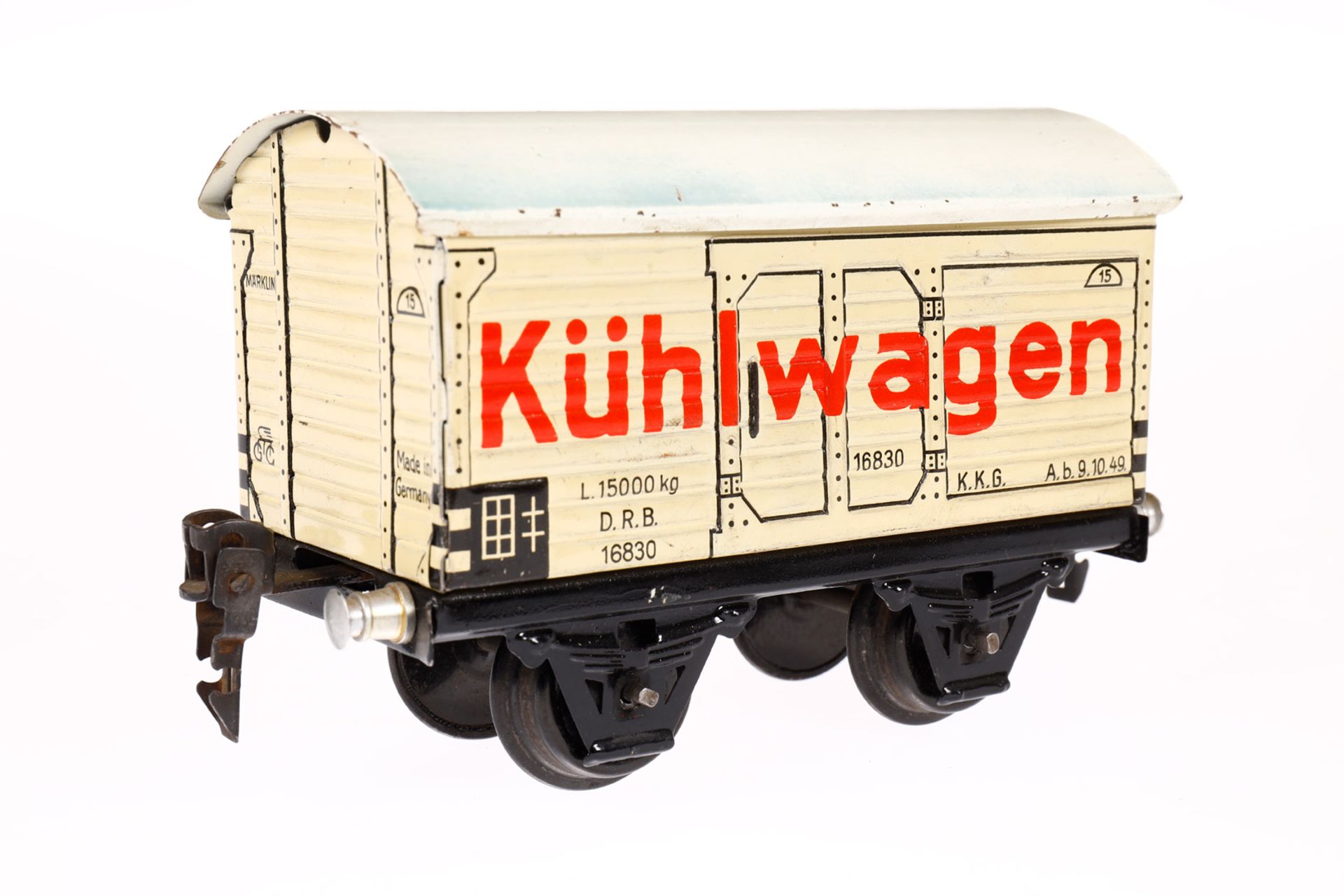 Märklin Kühlwagen 1683, Spur 0, CL, mit 1 ST, LS und gealterter Lack, L 13, sonst noch Z 2 - Bild 2 aus 4