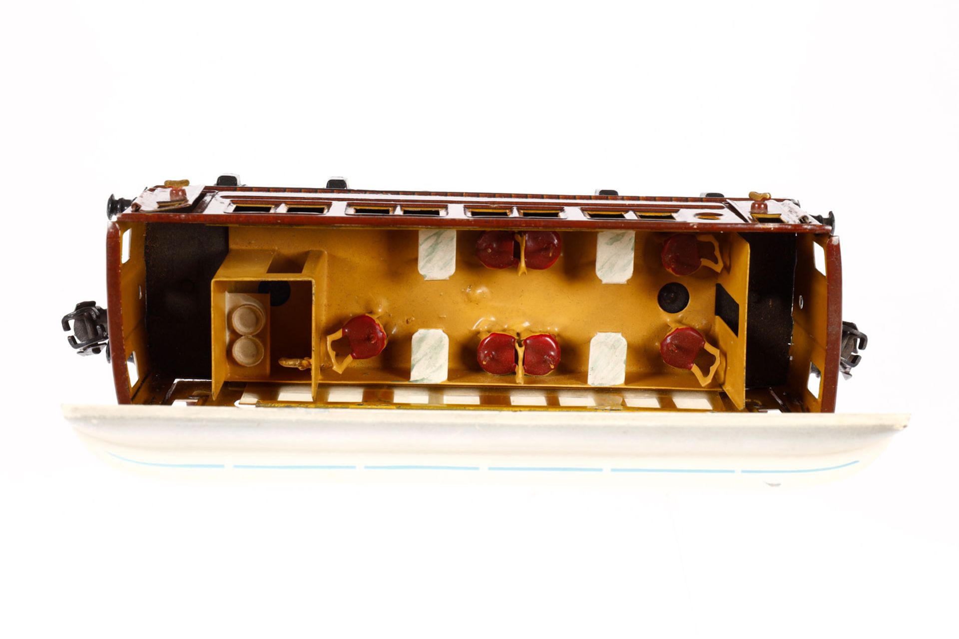 Märklin Mitropa Speisewagen 1888, Spur 0, CL, mit Inneneinrichtung und 4 AT, LS und gealterter Lack, - Bild 5 aus 5