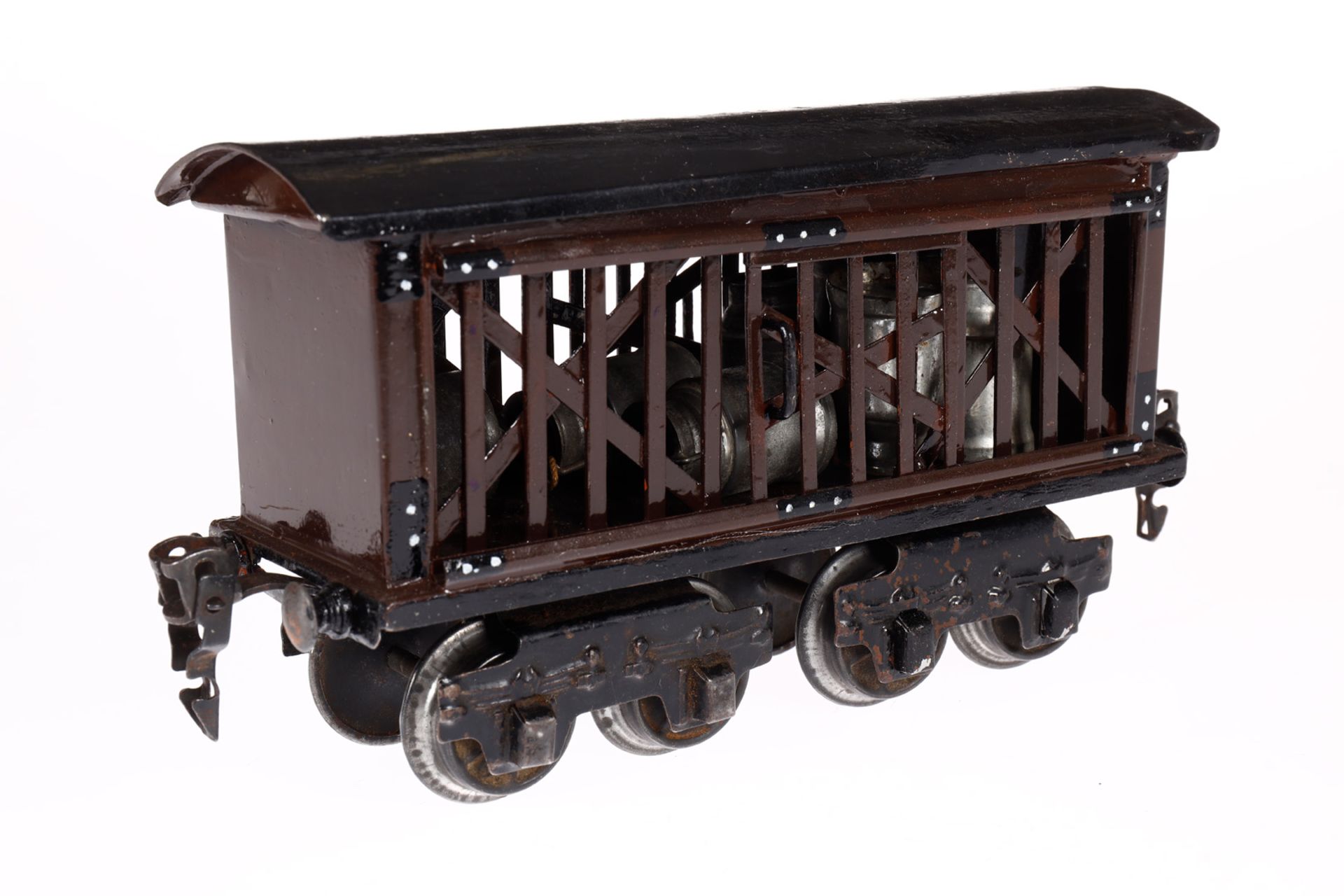 Märklin Milchwagen 1868, Spur 0, mit 2 ST und Milchkannen, rest. und ergänzt, L 16, Z 4 - Bild 2 aus 4