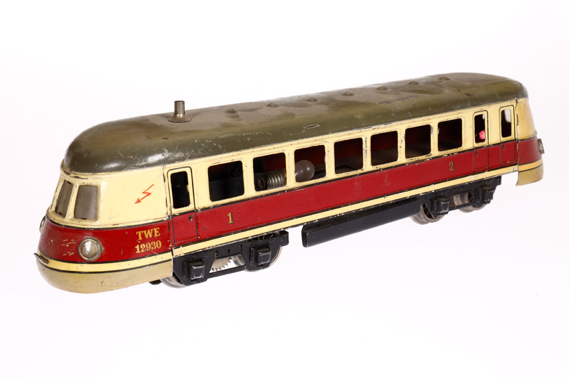 Märklin Triebwagen TWE 12930, Spur 0, elektr., creme/rot, ohne Scheiben, LS, Z 3 - Bild 2 aus 4