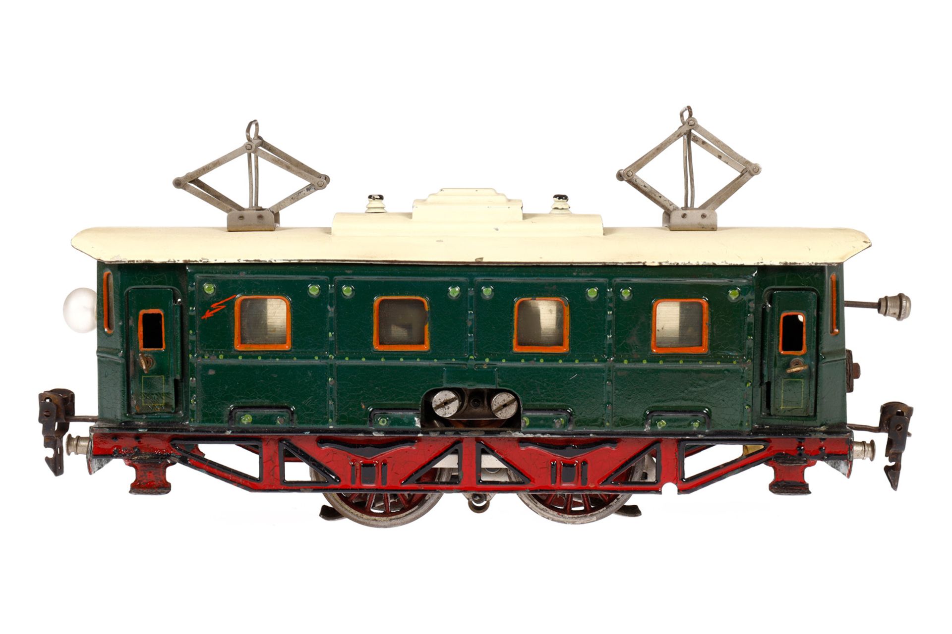 Märklin E-Lok RS 66/13020, Spur 0, elektr., grün, mit 1 el. bel. Stirnlampe, 2 Treppen ergänzt, LS