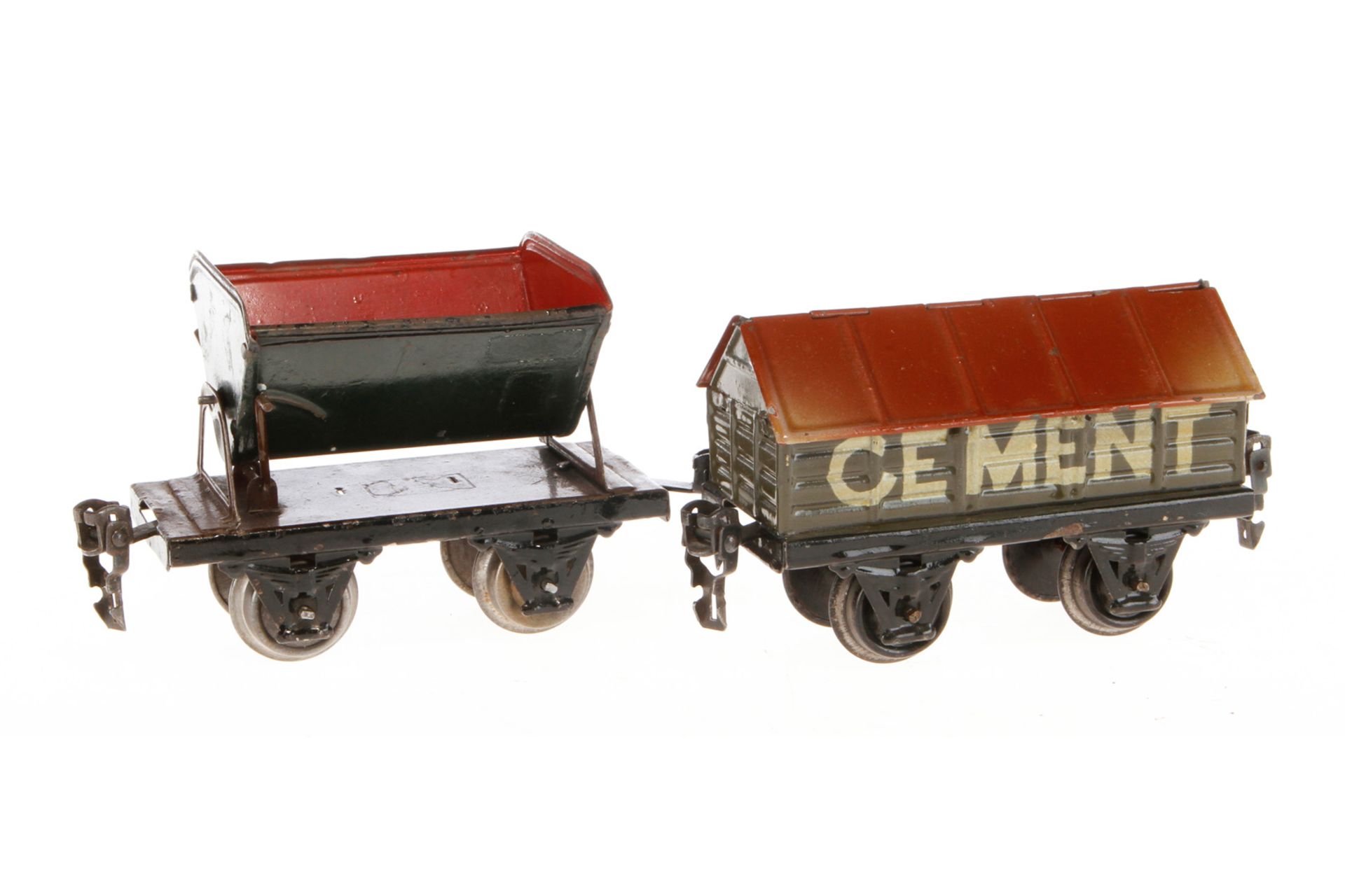 2 Märklin Güterwagen, Spur 0, HL, LS, L 11, Z 3