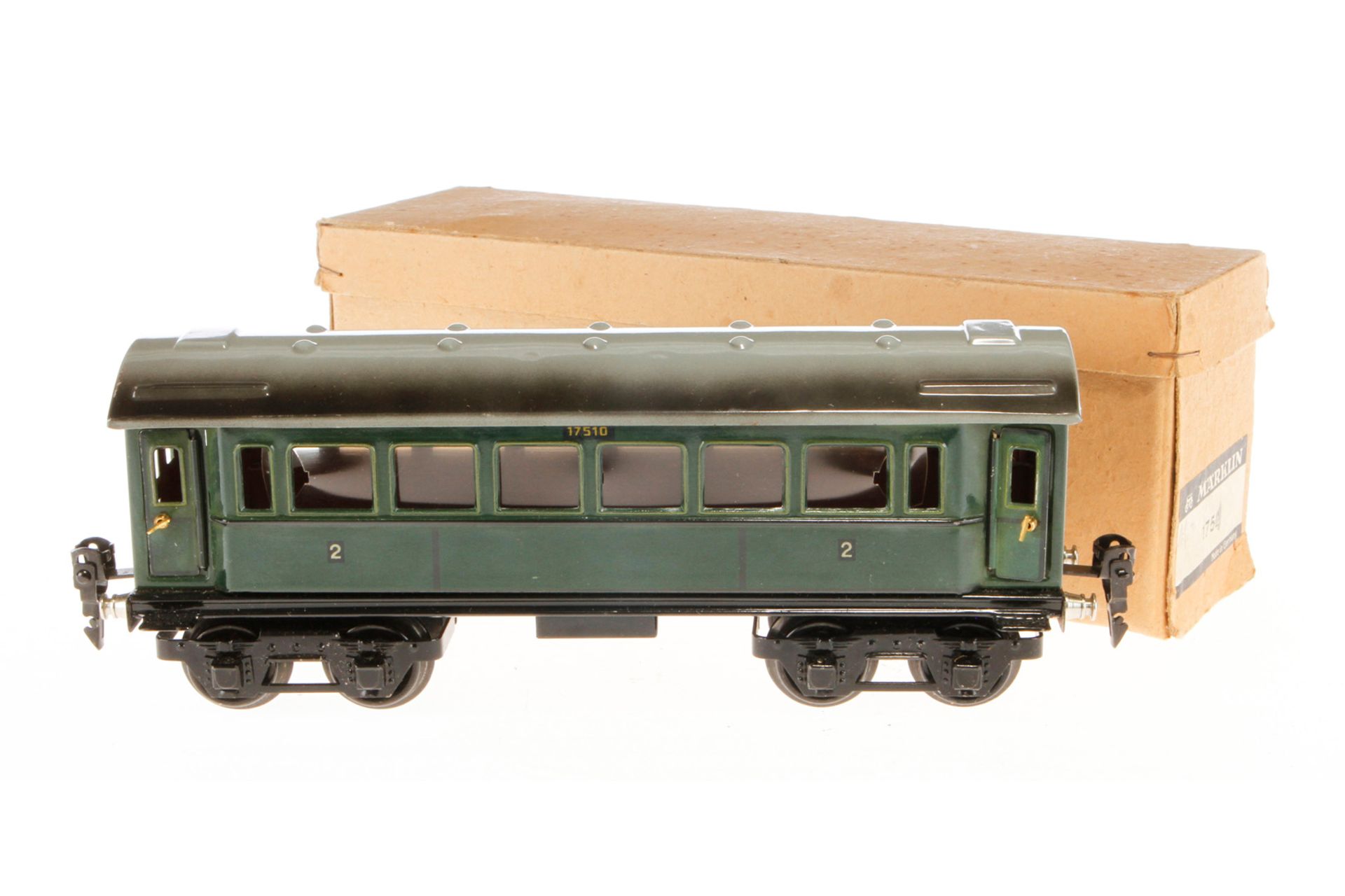 Märklin Personenwagen 1751, Spur 0, CL, mit 4 AT, LS und Alterungsspuren, L 24,5, im leicht besch.