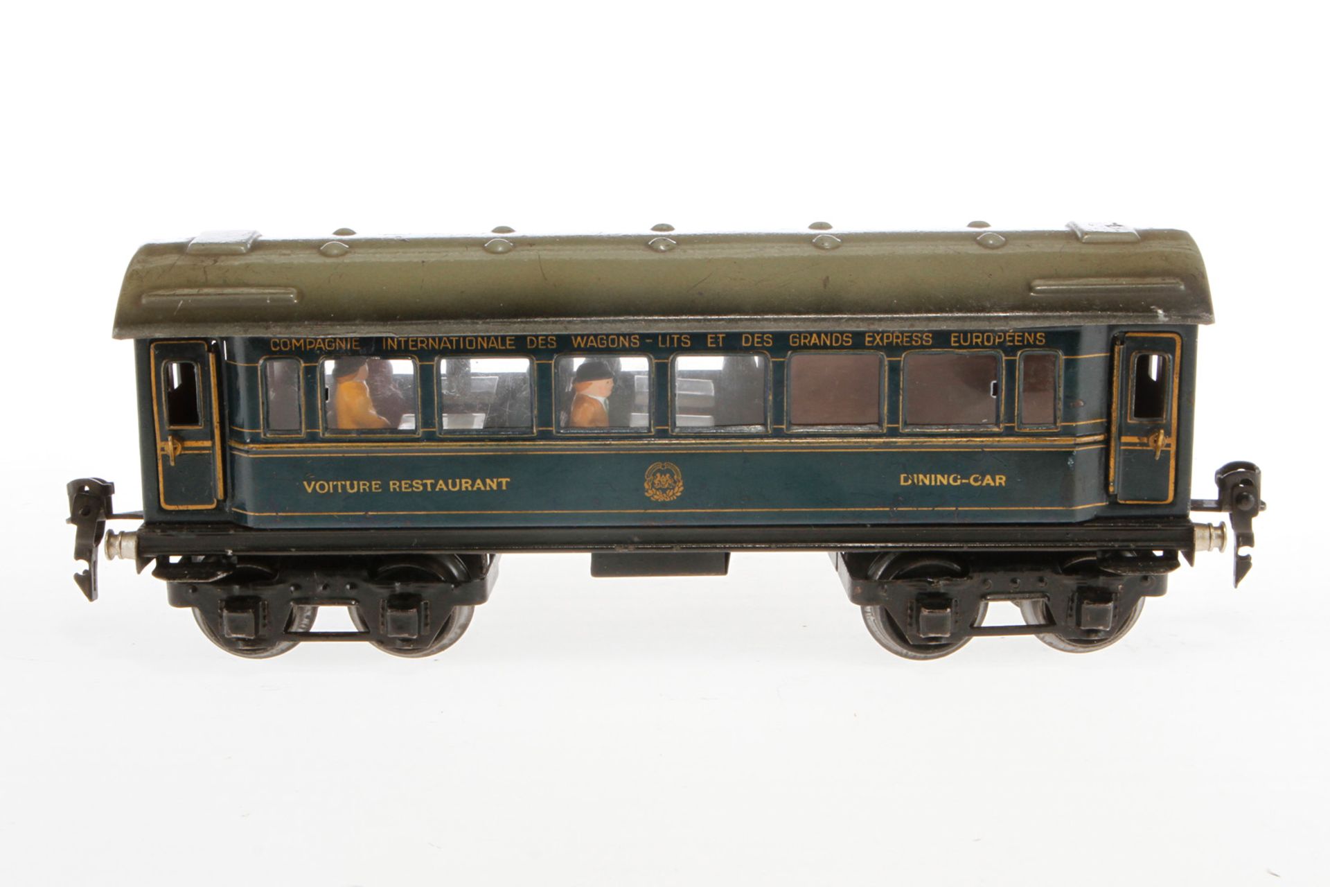 Märklin int. Speisewagen 1756 G, Spur 0, CL, mit Inneneinrichtung und 4 AT, LS und gealterter - Image 4 of 6