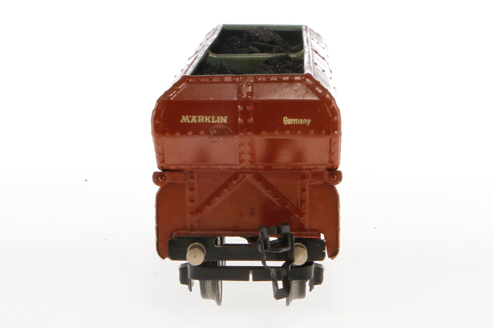 Märklin Großgüterwagen 1855, Spur 0, HL, LS tw ausgeb., gealterter Lack, L 24,5, Z 3 - Image 3 of 5