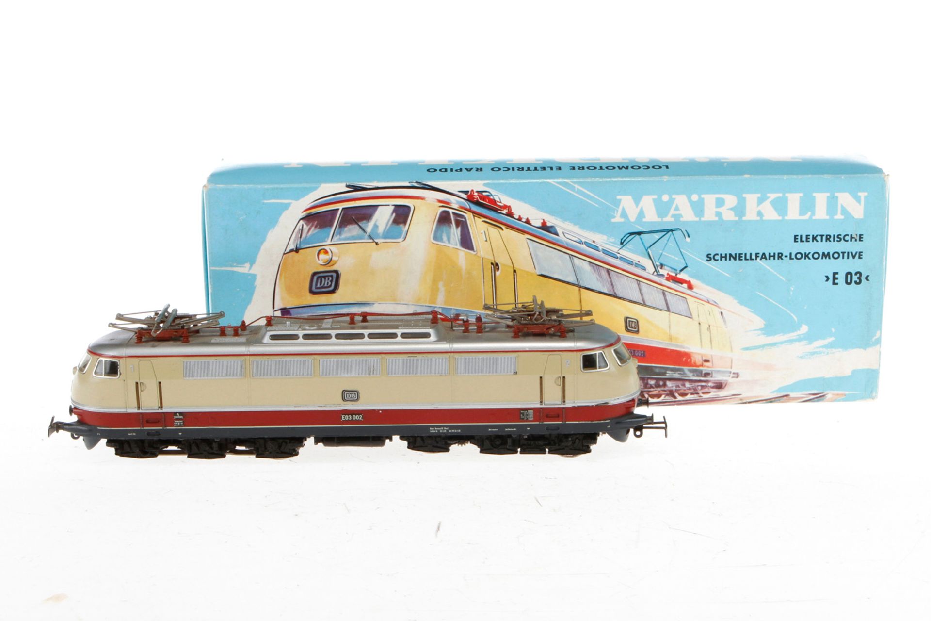 Märklin E-Lok ”E 03 002” 3053, Spur H0, creme/rot, im leicht besch. OK, Z 3