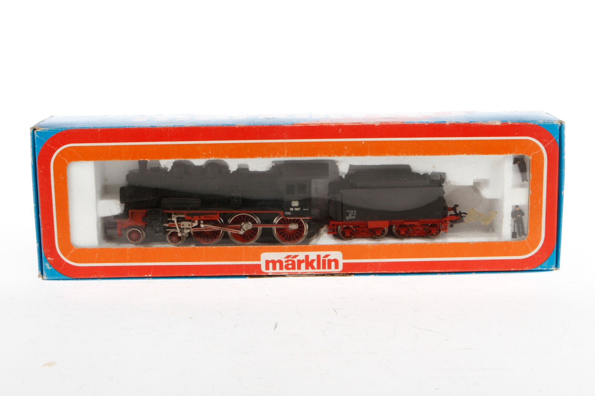 Märklin 2-C Schlepptenderlok ”38 1807” 3098, Spur H0, schwarz, mit falschem Tender, LS und