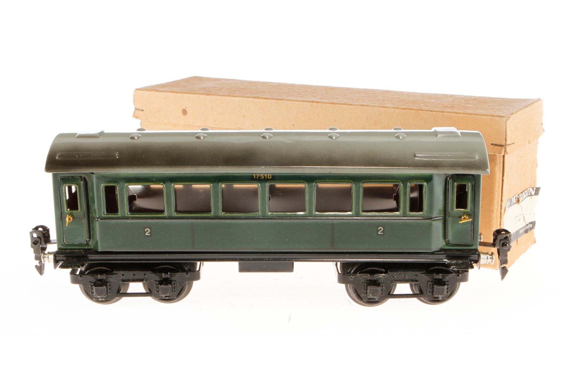 Märklin Personenwagen 1751, Spur 0, CL, mit 4 AT, kleine LS und leichte Alterungsspuren, L 24,5,