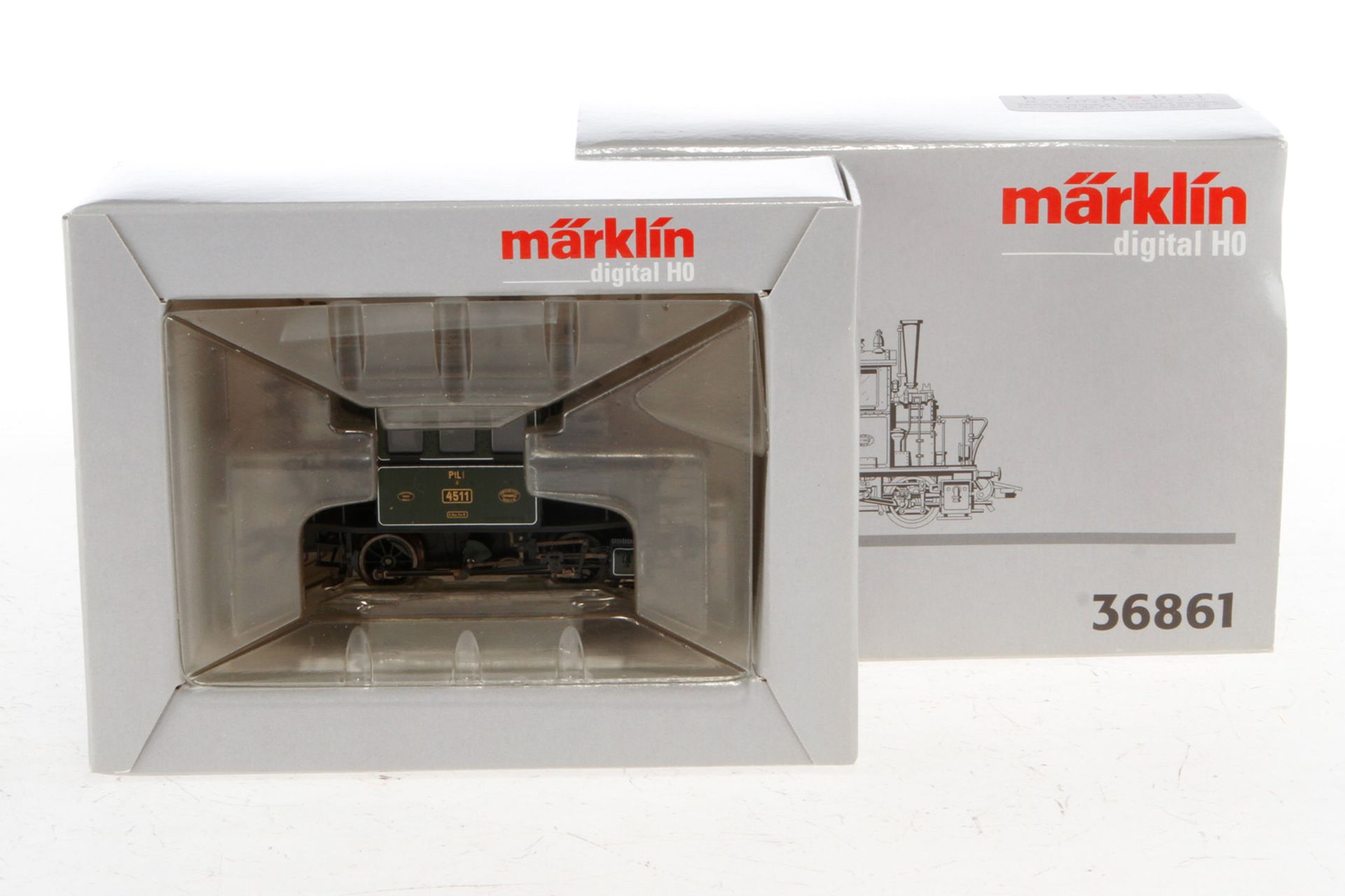 Märklin Digital Dampflok ”4511” 36861, Spur H0, grün/schwarz, Alterungsspuren, im leicht besch.