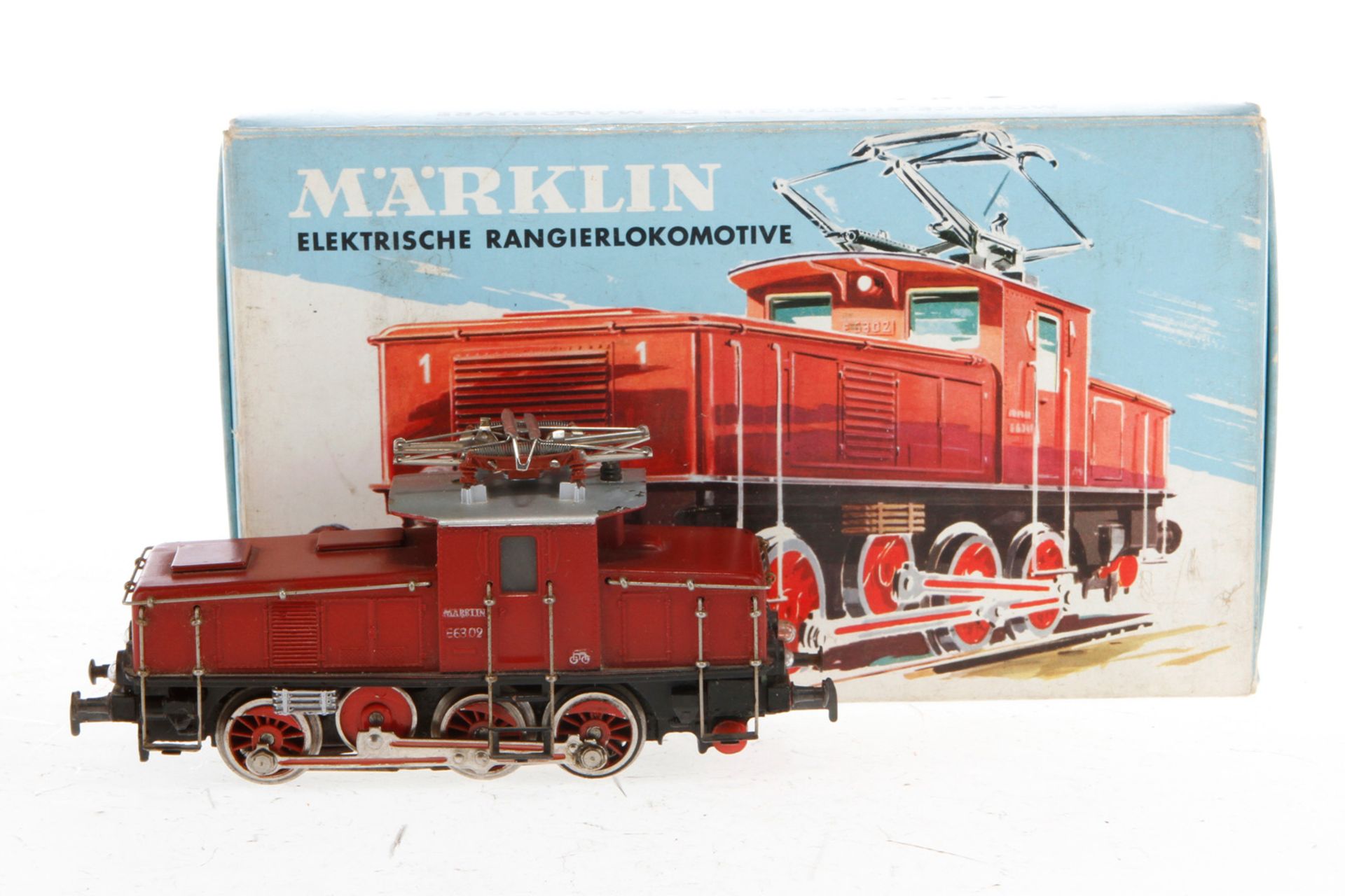 Märklin E-Lok ”E 63 02” 3001, Spur H0, rot, LS und Alterungsspuren, im leicht besch. OK, Z 2-3