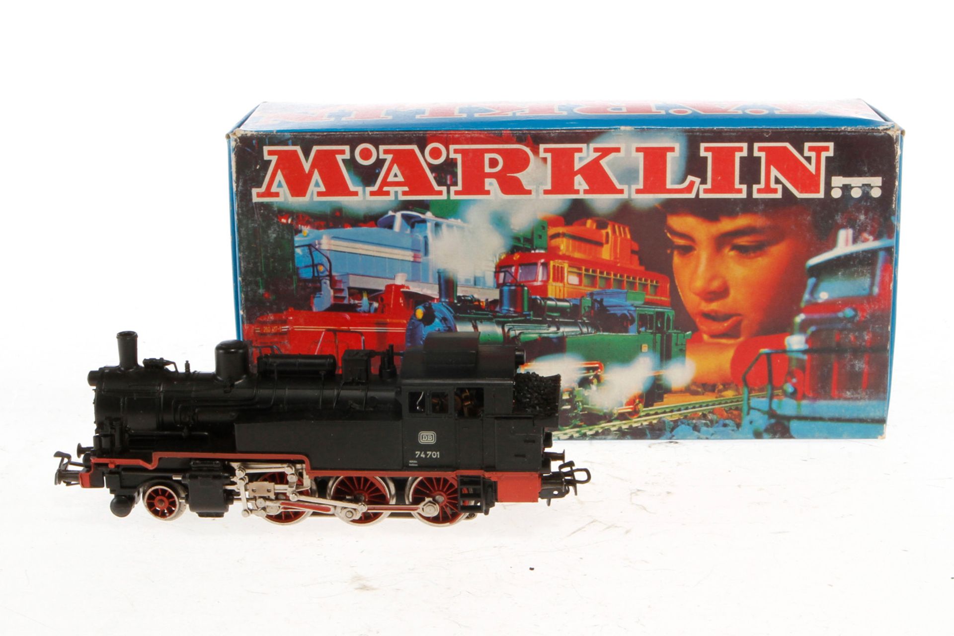 Märklin 1-C Tenderlok ”74 701” 3095, Spur H0, schwarz, Alterungsspuren, OK, Z 2