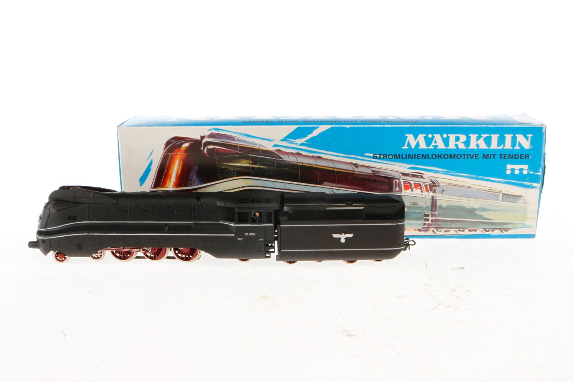 Märklin 2-C-1 Schlepptenderlok ”03 1051” 3094, Spur H0, schwarz, Alterungsspuren, im beklebten OK,