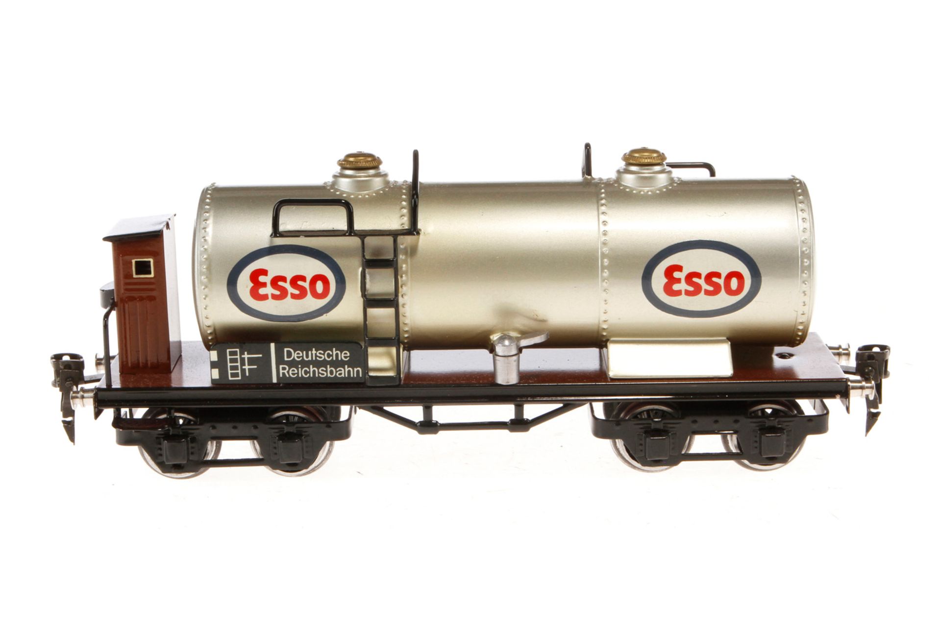 JLG Esso Kesselwagen, Spur 0, HL, mit BRH, kleine LS und leichte Alterungsspuren, L 24,5, Z 1-2